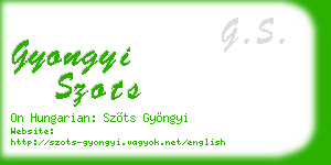gyongyi szots business card