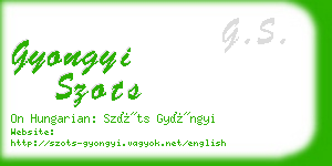 gyongyi szots business card